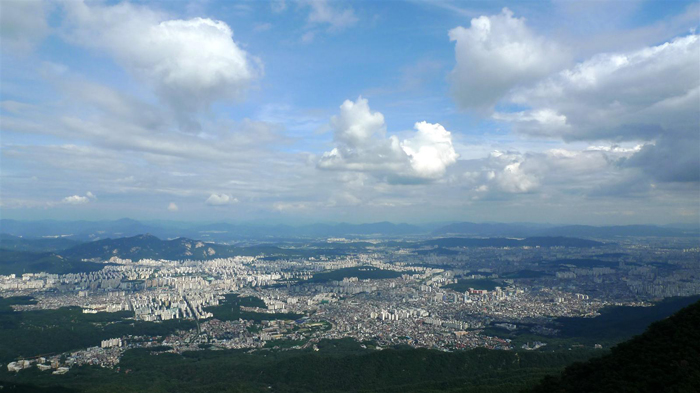 View of Seoul from Bukhan mountain fortress