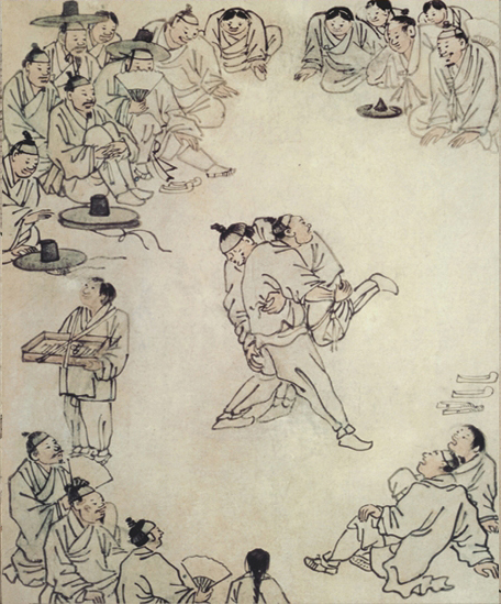 Joseon Ssireum wrestling painting