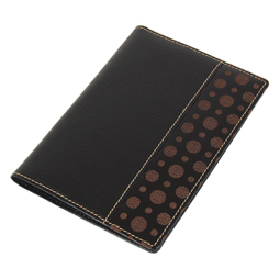 Leather Passport Wallet with Lucky Charm Hieroglyphic Characters 