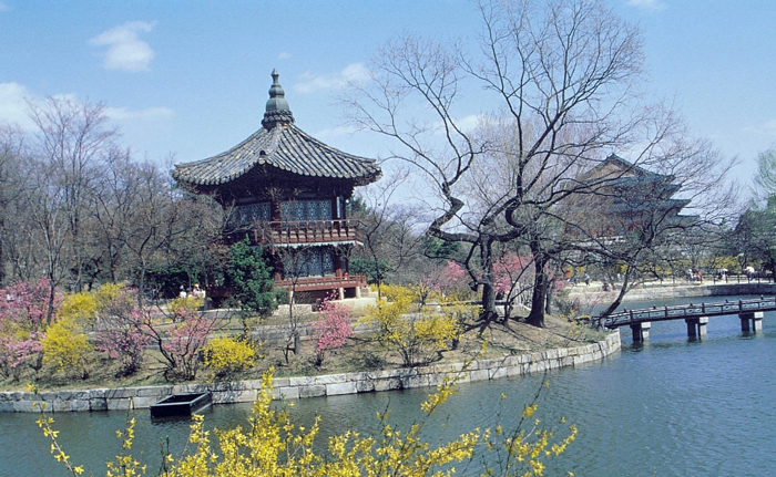 pavilion and pond of Korea