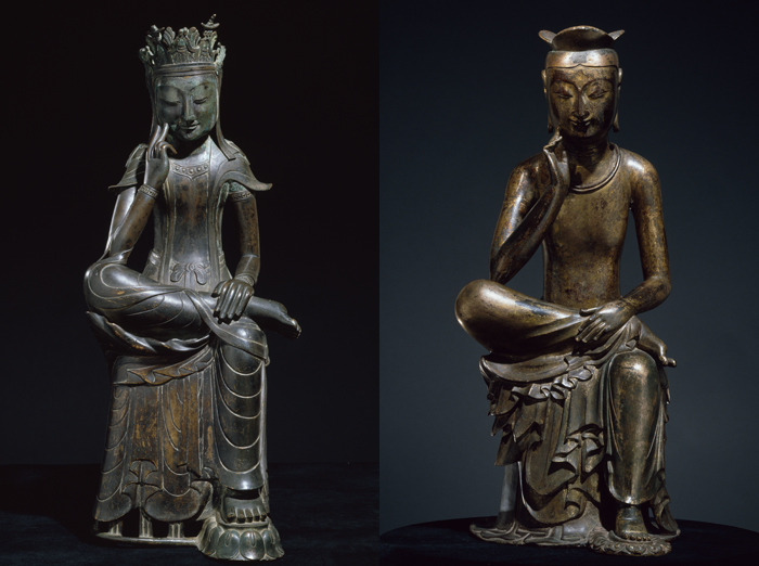 Gilt-bronze seated Buddha statue of Korea