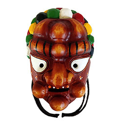 Hand Carved Colorful Wood Korean Mask Bongsan Tal Meokjoong Monk 