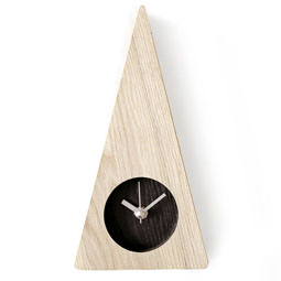Ash Wood Triangle Design Minimalist Wall Mount Non-Ticking Silent Clock