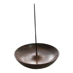 Natural Solid Wood Grain Handmade Bowl Incense Stick Holder (Walnut)