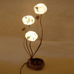 Paper Lamp Shade with Three Leaf Design Lights